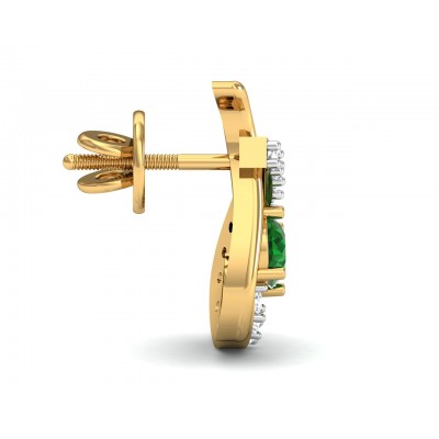 Sely Emerald & diamond earrings in hallmarked gold